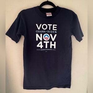 2008 Obama/Biden Campaign T-Shirt Size Small, Bayside, Navy Blue